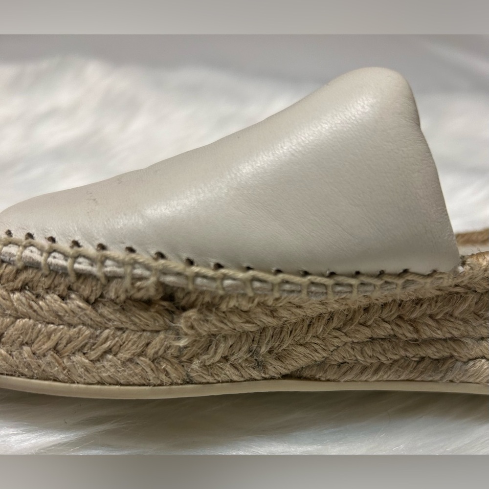 Vince Jesse White Leather Women's Espadrille Slides - Picture 8 of 8